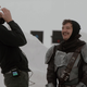 Director Peyton Reed and star Pedro Pascal share a moment inside a powerful filmmaking tool on the set of The Mandalorian.